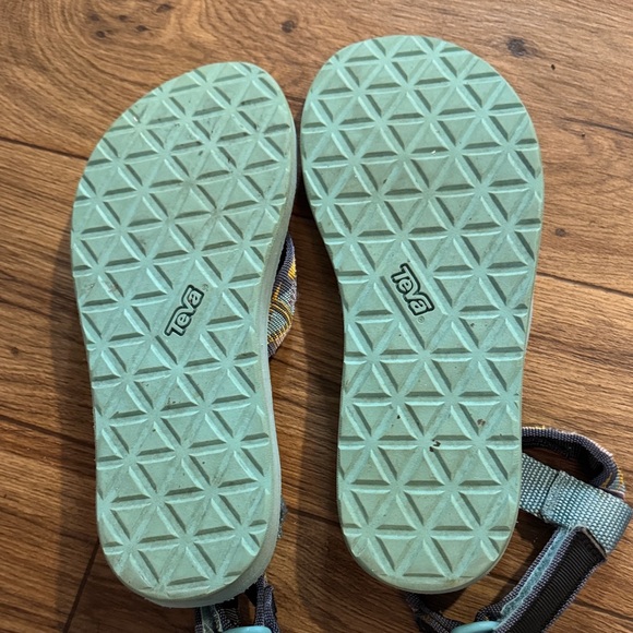 Teva Aqua Blue Aztec Print Strap Sandals - Picture 3 of 3